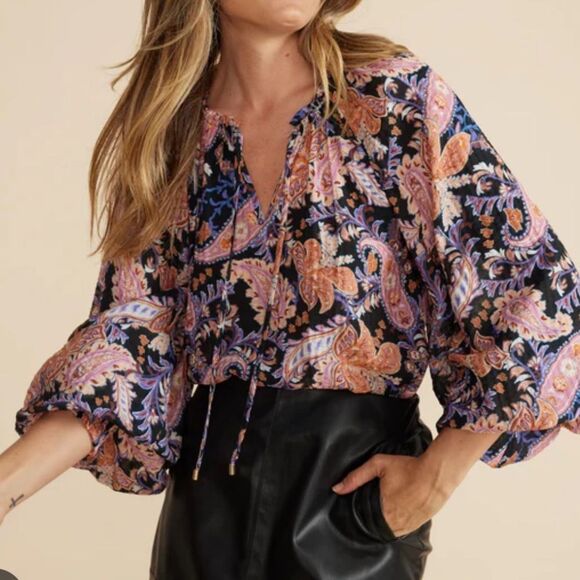 MINKPINK Tops - Minkpink Boho Paisley Print Top